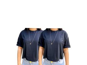 Kit com 2 cropped básico camiseta 100% algodão