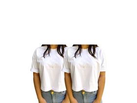 Kit com 2 cropped básico camiseta 100% algodão