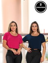 Kit com 2 Croppeds Versáteis Feminino Fitness e Casual