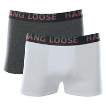 Kit com 2 Cueca Boxer C/ Elástico Bordado Poliéster Hang Loose