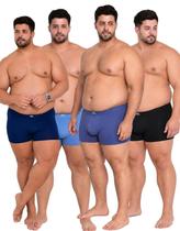 Kit Com 2 Cueca Boxer Masculina Plus Size Respirável Fibra De Bambu