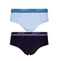 Kit com 2 cueca slip algodao com elastano lupo 524