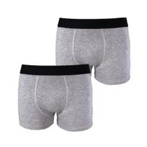 Kit com 2 Cuecas Boxer Box Try Basics Algodão Cotton Lisa Básica Casual Moda Masculina