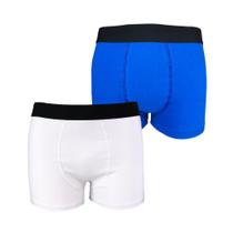 Kit com 2 Cuecas Boxer Box Try Basics Algodão Cotton Lisa Básica Casual Moda Masculina