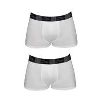 Kit com 2 Cuecas Boxer Brancas Zorba 717 Cotton