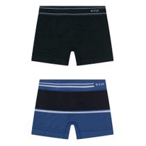 Kit com 2 Cuecas Boxer Infantil Kyly Preto e Azul