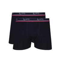 Kit Com 2 Cuecas Boxer Lupo 523-002 Algodão - Pretas Kit Com 2 Cuecas Boxer Lupo 523-002 Algodão - Pretas