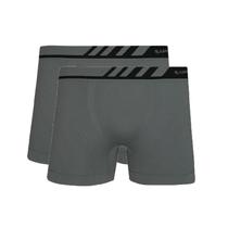 Kit com 2 Cuecas Boxer Lupo 671-002 Chumbo Kit com 2 Cuecas Boxer Lupo 671-002 Chumbo