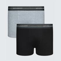 Kit com 2 Cuecas Boxer Lupo - Cinza/Preto Kit com 2 Cuecas Boxer Lupo - Cinza/Preto