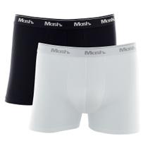 Kit com 2 Cuecas Boxer Mash 110.18 Plus Size Branco/Preto.