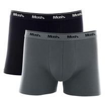 Kit com 2 Cuecas Boxer Mash 110.18 Plus Size Cinza Chumbo/Preto.