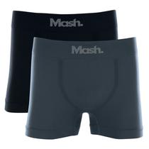 Kit Com 2 Cuecas Boxer Mash 711 Preto e Chumbo