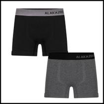 Kit com 2 Cuecas Boxer Menino Alakazoo sem Costura Preto/Mes Kit com 2 Cuecas Boxer Menino Alakazoo sem Costura Preto/Mes
