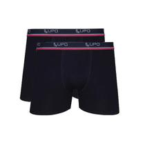 Kit Com 2 Cuecas Boxer Pretas Lupo 523-002 Algodão