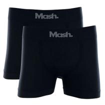 Kit com 2 Cuecas Boxer Pretas Mash 711.01 Sem Costura