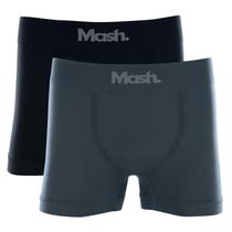 Kit Com 2 Cuecas Boxer Preto/Chumbo Mash 711 Microfibra