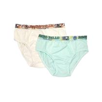 Kit Com 2 Cuecas Infantil Modelagem Menino Algodão Sortida