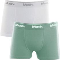 Kit Com 2 Cuecas Lisa Boxer Box Básica Infantil Juvenil Mash Kids Em Algodão Cotton