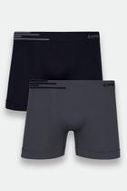 Kit com 2 cuecas lupo masculinas boxer 0436-088 microfibra sem costura