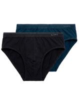 Kit com 2 Cuecas Slip Lupo 485-003 Colorido