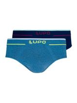 Kit com 2 Cuecas Slip Lupo 624-003 Colorido Kit com 2 Cuecas Slip Lupo 624-003 Colorido