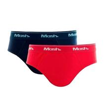 Kit com 2 Cuecas Slip Mash Infantil 113.04 Vermelho/Azul marinho Kit com 2 Cuecas Slip Mash Infantil 113.04 Vermelho/Azul marinho