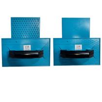 Kit Com 2 Desempenadeiras Azul Corrugada E Lisa 16x28 Cm