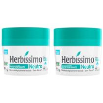 Kit Com 2 Desodorante Creme Fragrância Neutro Herbíssimo 55g