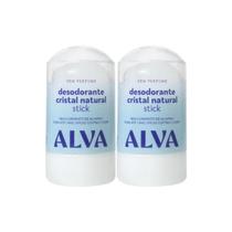 Kit com 2 Desodorante Stick Cristal Natural 60g Alva