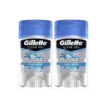 Kit com 2 Desodorantes Gillette Antitranspirante Clear Gel Cool Wave 45g