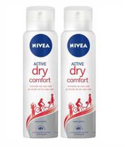 Kit com 2 Desodorantes Nivea Active Dry Comfort 48h 150ml Cada