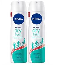 Kit com 2 Desodorantes Nivea Active Dry Fresh 48h 150ml cada