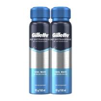 Kit com 2 Desodorantes Spray Gillette Cool Wave 150ml