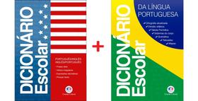 Kit Com 2 Dicionários Escolares - Língua Portuguesa + Inglês/português -Grupo Magic