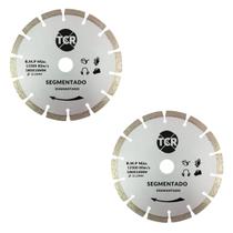 Kit Com 2 Disco Segmentado Diamantado 180x10MM Prata Ecco