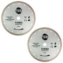Kit Com 2 Disco Turbo Diamantado 230x10MM Prata Ecco