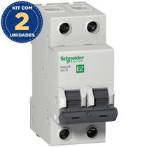 Kit com 2 Disjuntor Din Bifásico Curva C 32a Ez9f33232 Schneider