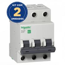 Kit com 2 Disjuntor Din Trifásico Curva C 20a Ez9f33320 Schneider Kit com 2 Disjuntor Din Trifásico Curva C 20a Ez9f33320 Schneider