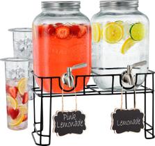 Kit com 2 Dispensers de Bebidas em Vidro FineDine de 1 Galão