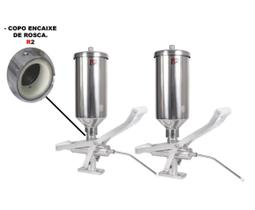 Kit com 2 Doceiras de Churros Com Copo de Rosca 2 Litros em Alumínio R2