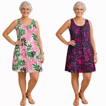 Kit com 2 (dois) - Vestidos da Vovó em Malha Fria (liganete) - estampado Estampa:KIT MIX/BOHOTamanho:M Kit com 2 (dois) - Vestidos da Vovó em Malha Fria (liganete) - estampado Estampa:KIT MIX/BOHOTamanho:M