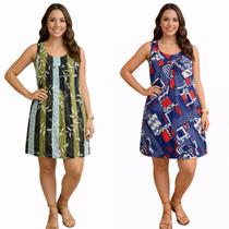 KIT com 2 (DOIS) Vestidos de Liganete - Malha Fria estampada
