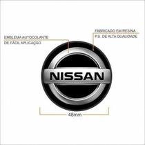 Kit Com 2 Emblemas Resinado Nissan Preto 48Mm