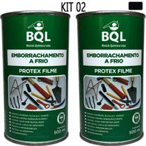 Kit Com 2 Emborrachamento A Frio Protex Filme 500Ml Preto