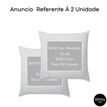 Kit Com 2 Enchimento para Almofada 45x45 Refil Floco De Espuma Premium e Poliéster TNT Almofada Decorativa