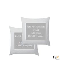 Kit Com 2 Enchimentos para Almofada 45x45 Refil Floco De Espuma Premium TNT Almofada Decorativa - Flex Mouve