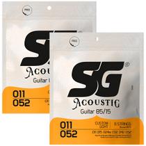 Kit Com 2 Encordoamentos Para Violão Aço Bronze 85/15 Sg 011