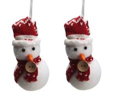 Kit com 2 Enfeite Decorativo Boneco de Neve para Pendurar Natalino
