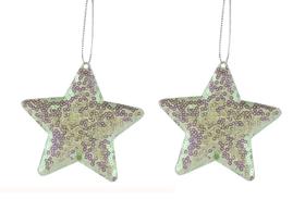 Kit com 2 Enfeite Decorativo Estrela com Paetês para Pendurar Kit com 2 Enfeite Decorativo Estrela com Paetês para Pendurar