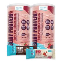 Kit com 2 Equaliv Body Protein Frutas Vermelhas 600g + Barra de Proteina